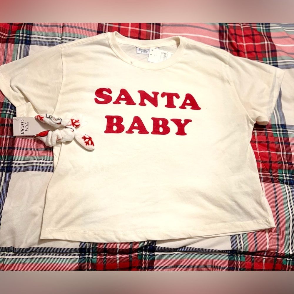 NWT- Santa Baby - short sleeve top- Mighty Fine